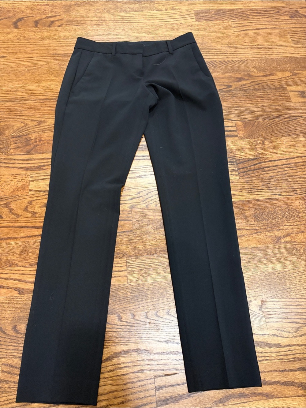Theory Black Tailored Straight-Leg Trousers